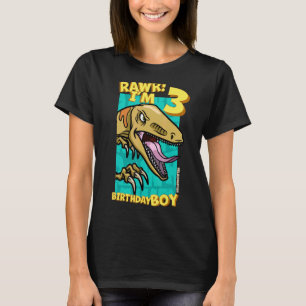 Rawr I m 3 Birthday Boys 3. Geburtstag Dino Veloci T-Shirt