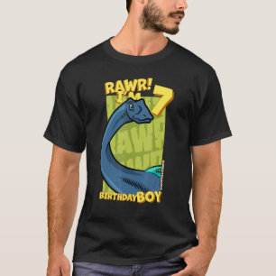 Rawr I m 7 Birthday Boys 7. Geburtstag Dino Quaesi T-Shirt