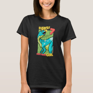 Rawr I m 7 Birthday Girls 7. Geburtstag Dino Hypsi T-Shirt