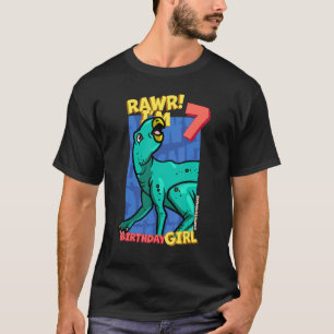 Rawr I m 7 Birthday Girls 7. Geburtstag Dino Zephy T-Shirt