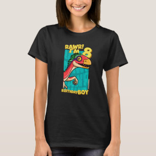 Rawr I m 8 Birthday Boys 8. Geburtstag Dino Deinon T-Shirt