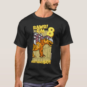Rawr I m 8 Birthday Boys 8. Geburtstag Dino Edmont T-Shirt