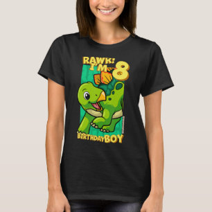 Rawr I m 8 Birthday Boys 8. Geburtstag Dino Stegos T-Shirt