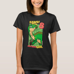 Rawr I m 8 Birthday Girls 8. Geburtstag Dino Iguan T-Shirt
