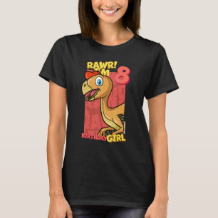 Rawr I m 8 Birthday Girls 8. Geburtstag Dino Ovira T-Shirt