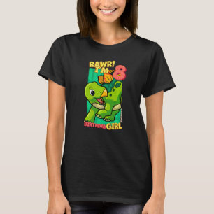 Rawr I m 8 Birthday Girls 8. Geburtstag Dino Stego T-Shirt