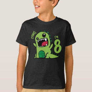 Rawr I m 8, Funny 8th Birthday Dinosaur Shirt