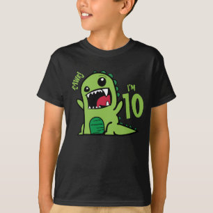 Rawr Ich bin 10, Lustiges 10. Geburtstags-Dinosaur T-Shirt