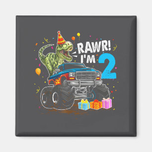 Rawr ich bin 2 2. Geburtstag T Rex Dinosaurier Lus Magnet