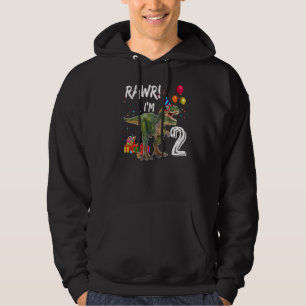 Rawr ich bin 2. Geburtstag Rex Dinosaurier Party f Hoodie