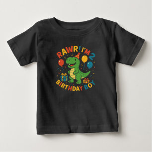 RAWR! Ich bin 2 - Niedlich Dinosaurier Geburtstag Baby T-shirt