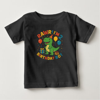RAWR! Ich bin 2 - Niedlich Dinosaurier Geburtstag Baby T-shirt