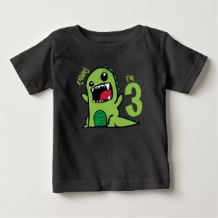 Rawr ich bin 3, 3. Geburtstags-Dinosaurier-Shirt  Baby T-shirt