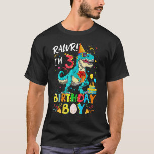 Rawr ich bin 3. Geburtstag Boy Dinosaurier T Rex 3 T-Shirt