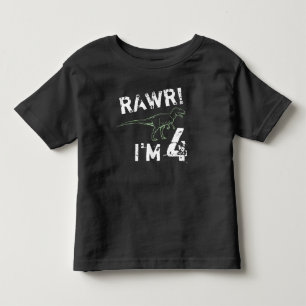 RAWR! Ich bin 4 - Dinosaurier Geburtstags-Shirt fü Kleinkind T-shirt
