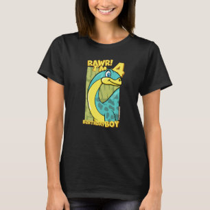 Rawr Ich bin 4 Geburtstagskinder 4. Geburtstag Din T-Shirt