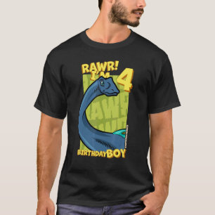 Rawr Ich bin 4 Geburtstagskinder 4. Geburtstag Din T-Shirt
