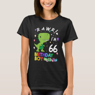 Rawr Ich bin 66 Niedlich Dinosaurier Geburtstag T-Shirt