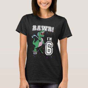 Rawr Ich bin 6 6. Geburtstagsparty Rex Dinosaur Ho T-Shirt