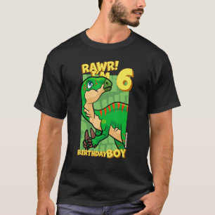 Rawr Ich bin 6 Geburtstagskinder 6. Geburtstag Din T-Shirt