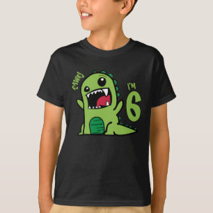 Rawr ich bin 6, Lustiges 6. Geburtstags-Dinosaurie T-Shirt