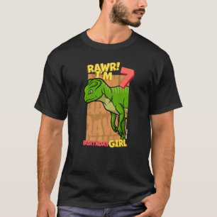 Rawr ich bin 7 Geburtstagsmädchen 7. Geburtstag Di T-Shirt