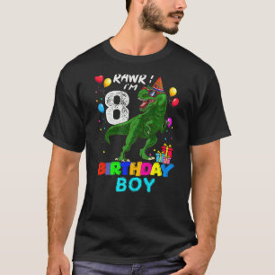 Rawr ich bin 8. Geburtstag Rex Dinosaurier Party f T-Shirt