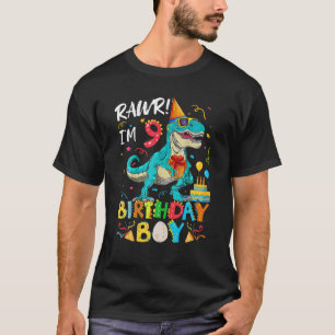 Rawr Ich bin 9. Geburtstag Boy Dinosaurier Rex 9 J T-Shirt