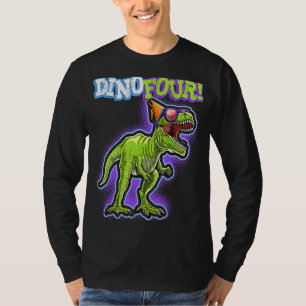 Rawr Ich bin Dinofour Rex Dinosaurier 4. Geburtsta T-Shirt