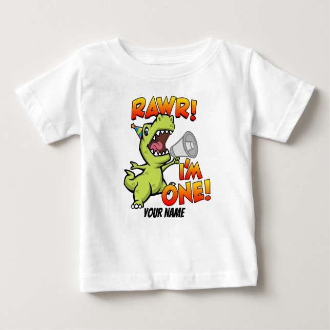 Rawr ich bin ein Dinosaurier Baby T-shirt (Vorderseite)