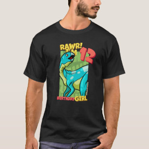 Rawr I'm 12 Birthday Girls 12. Geburtstag Dino Hyp T-Shirt