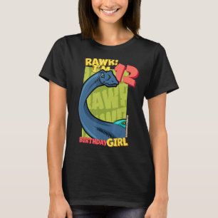 Rawr I'm 12 Birthday Girls 12. Geburtstag Dino Qua T-Shirt