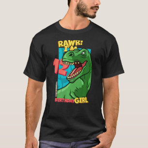 Rawr I'm 12 Birthday Girls 12. Geburtstag Dino Tyr T-Shirt