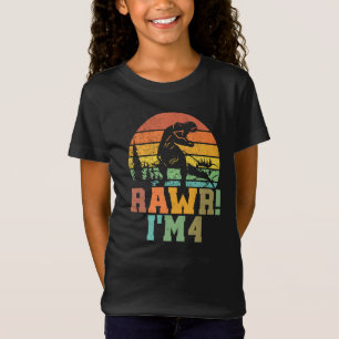 Rawr Im 4 Dinosaur T Rex 4 Jahre alt T-Shirt