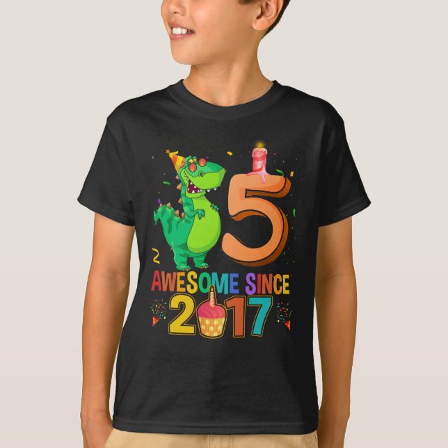 Rawr I'm 5 Kids 5 Year Old 5th Birthday T-Shirt (Vorderseite)