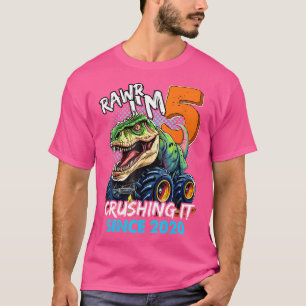 Rawr Im 5 zerdrückt es seit 2020 Monster Truck Din T-Shirt