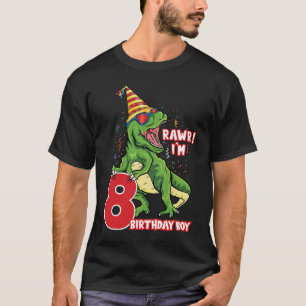 Rawr i'm 8 Geburtstag Boy Dinosaurus Saurus T-Shirt