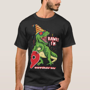 Rawr i'm 9 Geburtstag Boy Dinosaurus Saurus T-Shirt