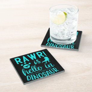 Rawr! Ist Hallo auf Dinosaurier      Glasuntersetzer