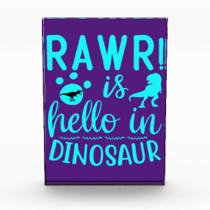 Rawr! Ist Hello in Dinosaur Foto Block