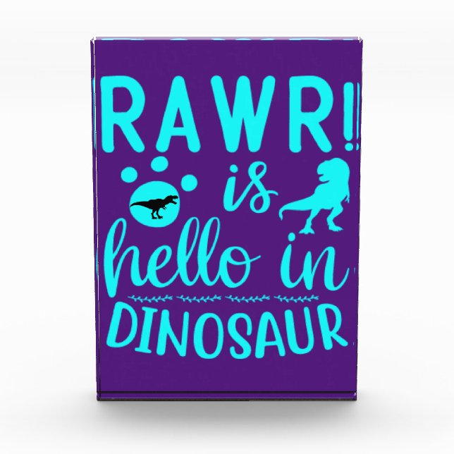 Rawr! Ist Hello in Dinosaur Foto Block (Vorderseite)