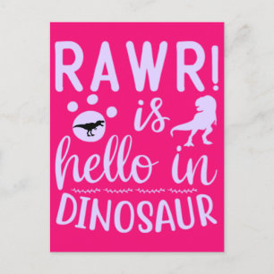 Rawr! Ist Hello in Dinosaur Postcard Postkarte