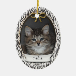 Rawr! Kitty's erste weihnachtliche schwarze Tierst Keramikornament