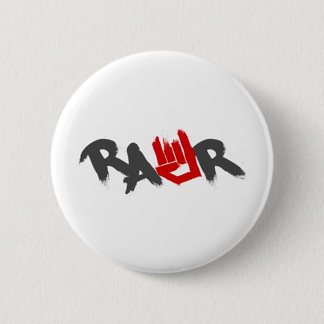 Rawr Logo - Emo, goth, Alternative, Rock, Schmutz Button (Vorderseite)