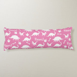 Rawr Modern White Dinosaur Silhouetten Seitenschläferkissen