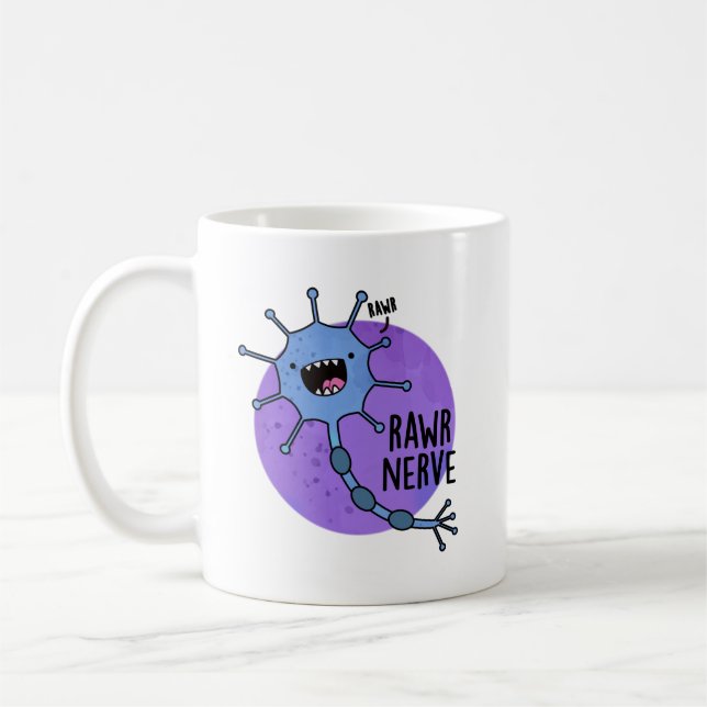 Rawr Nerve Funny Neuron Nerve Pun Kaffeetasse (Links)