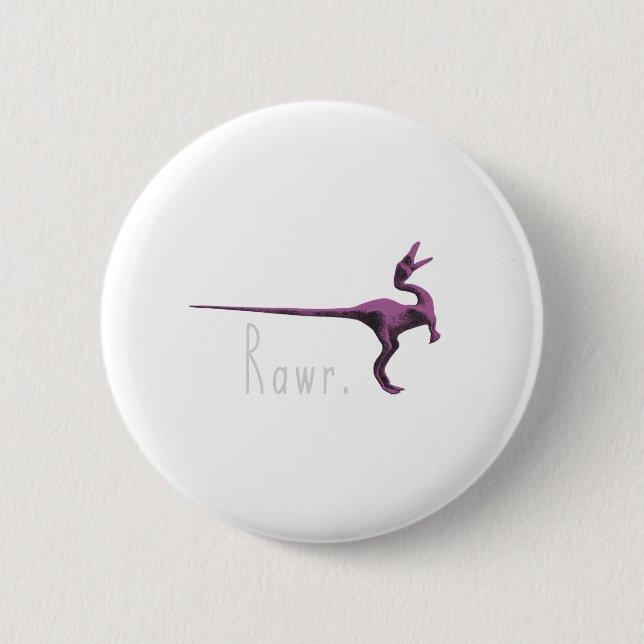 Rawr Pink Dinosaur Button (Vorderseite)