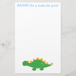 Rawr, süßer grüner Stegosaurus-Dinosaurier Briefpapier