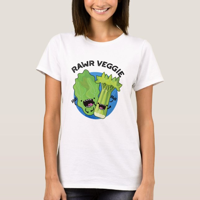 Rawr Veggie Funny Food Pub T-Shirt (Vorderseite)