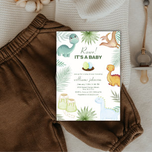 Rawr Vulkan Tropical Dinosaur Baby Shower Einladung